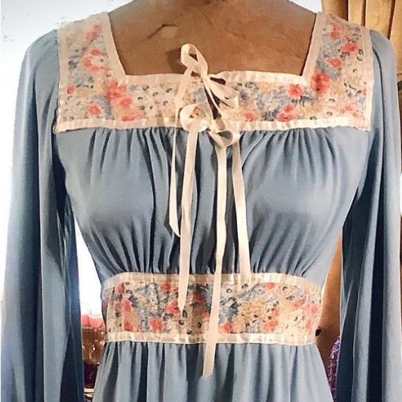 Vintage 70’s - Rags by Kressandra - Gunne style, peasant dress - bishop sleeves - Picture 4 of 6